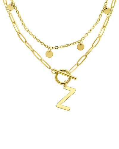 Adornia 14k Plated Initial Necklace In Gold