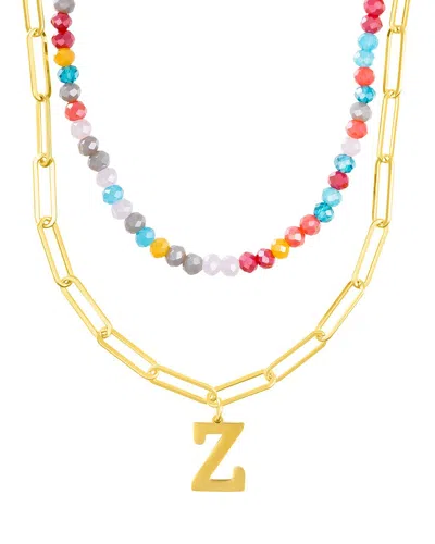 Adornia 14k Plated Initial Necklace In Gold