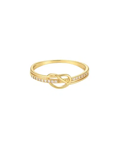 Adornia 14k Plated Knot Cz Ring In Gold