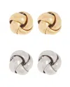 Adornia Knot Stud Set Silver Gold In Gold