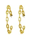 Adornia 14k Gold Plated Chain Link Hoop Earrings