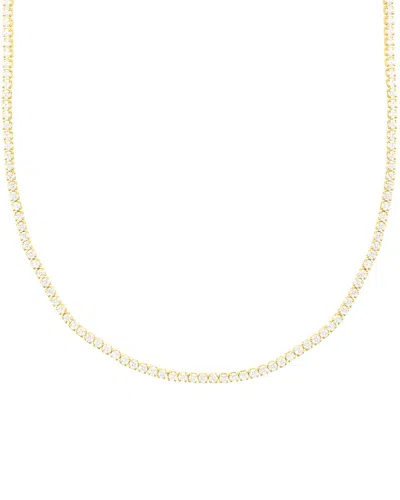 Adornia 14k Plated Micro Tennis Necklace In Gold