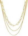 Adornia 14k Plated Mixed Chain Necklace Set