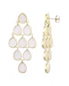 Adornia 14k Plated Mother-of-pearl Dangling Petals Earrings In Gold