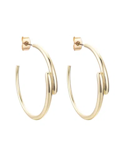 ADORNIA ADORNIA 14K PLATED OVERLAPPING HOOP EARRINGS