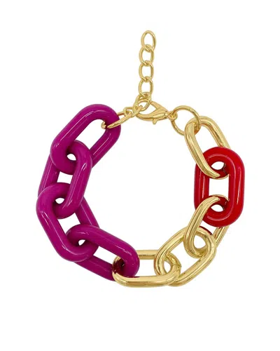Adornia 14k Plated Oversized Link Bracelet In Multi