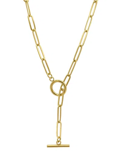 Adornia 14k Plated Paperclip Chain Lariat Necklace