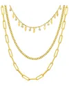 Adornia 14k Plated Paperclip Curb Dangle Necklace