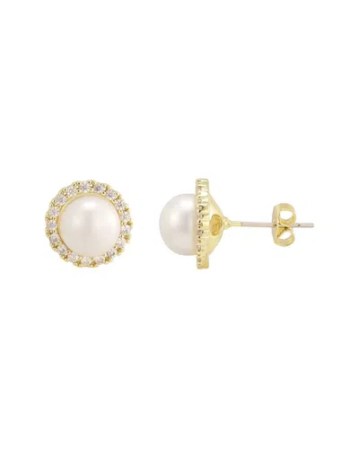 Adornia 14k Plated Pearl Earrings In Transparent