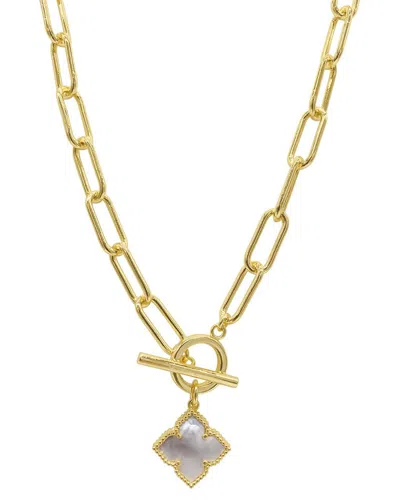 Adornia 14k Plated Pearl Flower Necklace In White