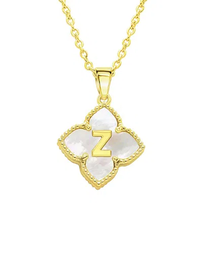 Adornia 14k Plated Pearl Initial Necklace In Gold