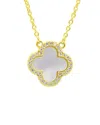 Adornia Crystal Halo Clover Pendant Necklace
