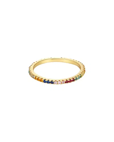 Adornia 14k Plated Rainbow Cz Eternity Band In Gold