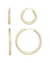 Adornia 14k Plated Set Of 2 Endless Hoop Earrings In Gold