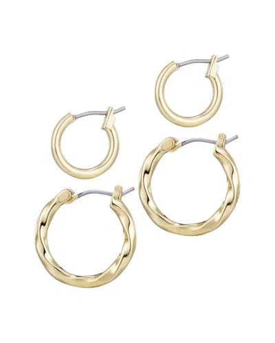 Adornia 14k Plated Set Of 2 Hoop Earrings In Gold