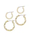 Adornia 14k Plated Set Of 2 Hoop Earrings