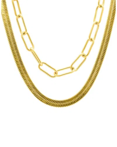 Adornia 14k Plated Stackable Necklace In Gold