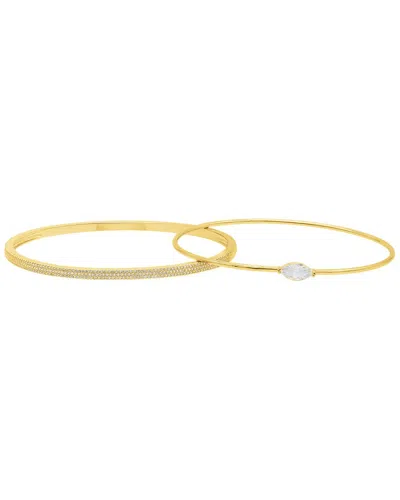 ADORNIA ADORNIA 14K PLATED STACKING BANGLE BRACELET