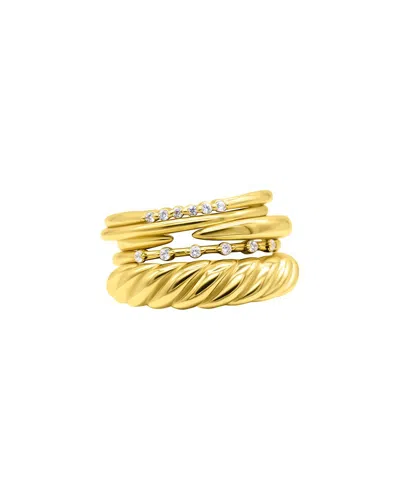 Adornia 14k Gold Plated Set Of 5 Stacking Bands