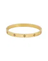 Adornia 14k Plated Stainless Steel Cz Tarnish-resistant Pave Clover Cuff Bracelet In Brown