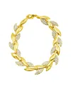 Adornia 14k Gold-plated Crystal Leaf Bracelet