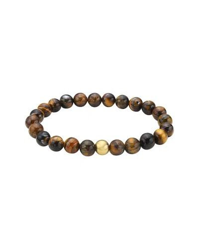 Adornia 14k Plated Stretch Bracelet In Brown