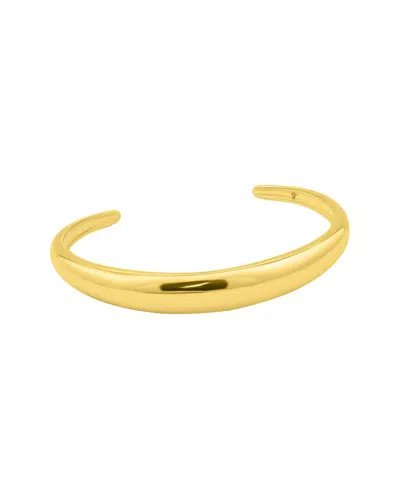 Adornia 14k Plated Tarnish Resistant Dome Cuff Bracelet In Gold