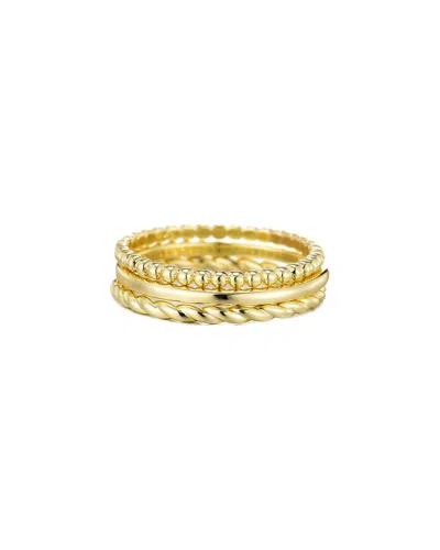 Adornia 14k Plated Thin Stacking Band Set Ring In Gold