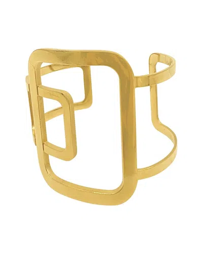 Adornia 14k Plated Water Resistant Sculptural Cuff Bracelet In Gold