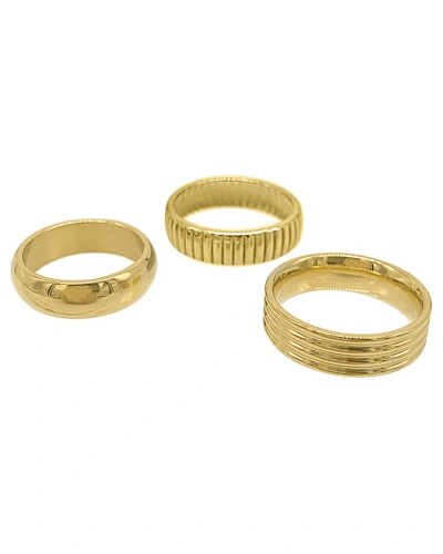 Adornia 14k Yellow Gold Plated 6mm Stackable Ring Set