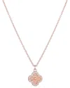 Adornia Cubic Zirconia Button Clover Halo Pendant Necklace In Gold
