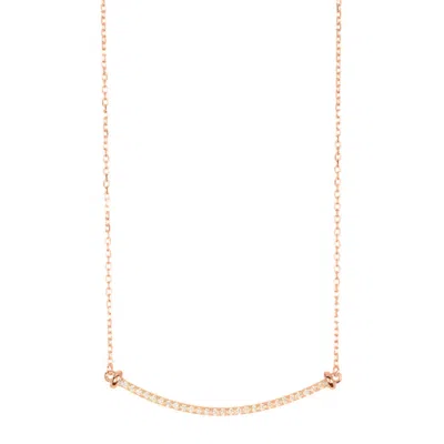 Adornia 14k Rose Gold Plated Curved Bar Necklace