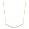 Adornia 14k Rose Gold Plated Curved Bar Pear Necklace In Pink
