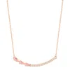 Adornia 14k Rose Gold Plated Curved Bar Pink Pear Necklace In Pink