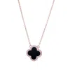 Adornia Cubic Zirconia Clover Pendant Necklace In Black
