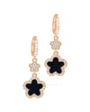 Adornia Gold Cubic Zirconia White Clover Earrings