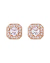 Adornia 14k Rose Gold Cz Halo Square Cushion Stud Earrings In Gold
