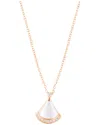 Adornia Rose Gold Adjustable Mother Of Pearl Cubic Zirconia Leaf Pendant Necklace