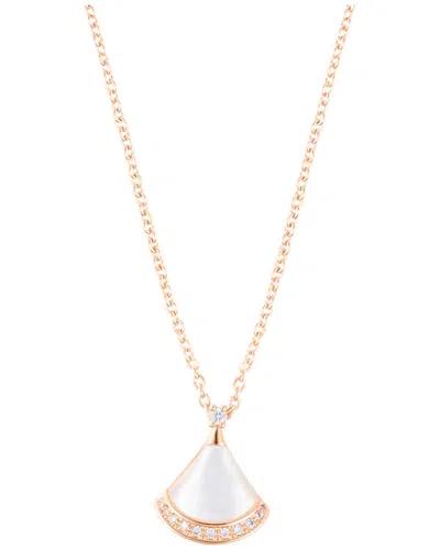 ADORNIA ADORNIA 14K ROSE GOLD PLATED CZ LEAF NECKLACE