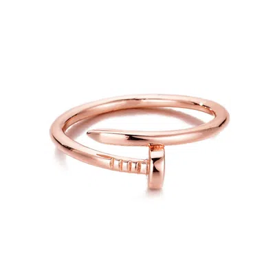 Adornia 14k Rose Gold Plated Nail Ring In Pink