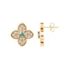 Adornia 14k Rose Gold Plated Turquoise Flower Earrings In Blue