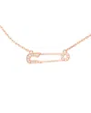 Adornia 14k Rose Gold Vermeil Safety Pin Heart Necklace