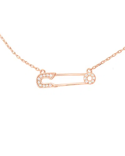 Adornia 14k Rose Gold Vermeil Safety Pin Heart Necklace