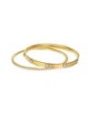 Adornia Gold Tarnish Resistant Cubic Zirconia Hearts Stacking Bangle Set