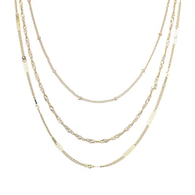Adornia 14k Yellow Gold Plated 3-chain Necklace Set