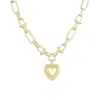 Adornia 14k Yellow Gold Plated Chunky Mixed Link Chain Fluted Heart Necklace
