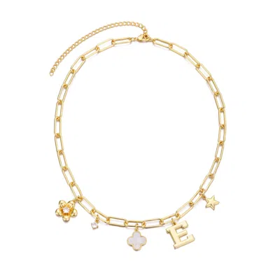 Adornia 14k Yellow Gold Plated Initial Chunky Charm Necklace