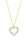 Adornia 14k Yellow Gold Plated Rainbow Cz Heart Pendant Necklace