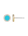 Adornia 14k Yellow Gold Plated Turquoise Circle Cz Halo St