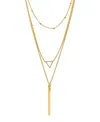 Adornia 15-17" Adjustable 14k Gold Plated Layered Pendant Necklace Set In Gold